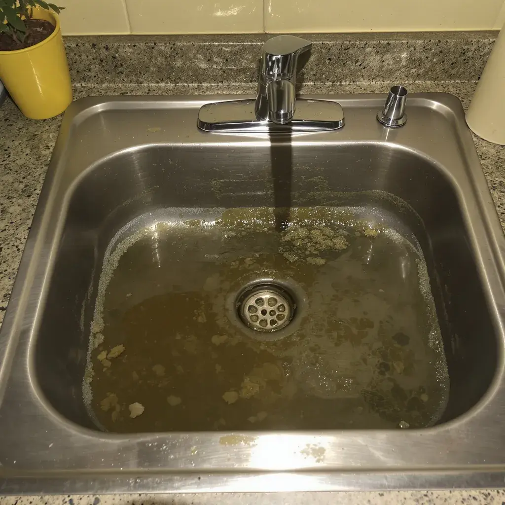 Antes de Desentupimento de pia em Taquaral