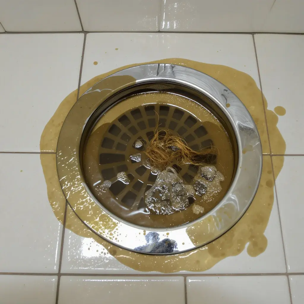 Antes de Desentupimento de ralo em Barão Geraldo